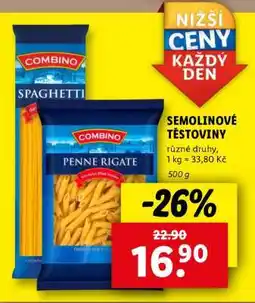 Lidl Combino Semolinové Těstoviny nabídka