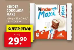 Lidl Kinder čokoláda Maxi nabídka
