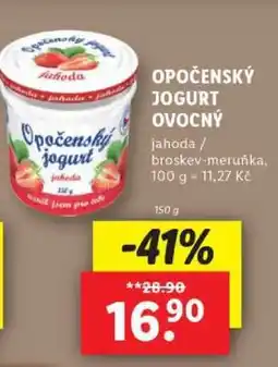 Lidl OPOČENSKÝ JOGURT OVOCNÝ nabídka