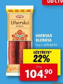 Lidl Uherská klobása nabídka