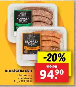 Lidl KLOBÁSA NA GRIL nabídka