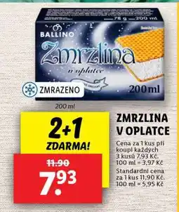 Lidl Ballino Zmrzlina v oplatce nabídka