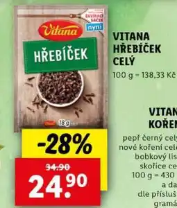 Lidl Vitana Hřebíček celý nabídka