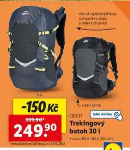 Lidl CRIVIT TREKINGOVÝ BATOH - 30 l nabídka