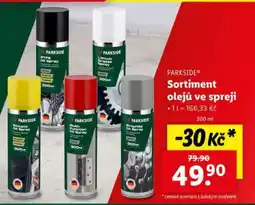Lidl PARKSIDE Sortiment olejů ve spreji nabídka