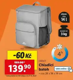 Lidl CRIVIT CHLADICÍ BATOH nabídka
