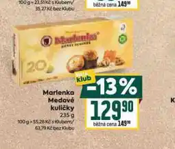 Billa Marlenka medové kuličky nabídka