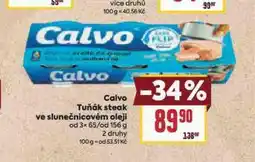 Billa Calvo tuňák steak ve slunečnicovém oleji nabídka