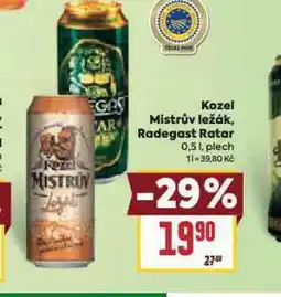 Billa Pivo radegast ratar nabídka