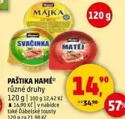 Penny Market PAŠTIKA HAMÉ různé druhy, 120 g nabídka