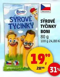 Penny Market SÝROVÉ TYČINKY TYČINKY BONI, 80 g nabídka