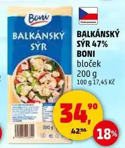 Penny Market BALKÁNSKÝ SÝR 47% BONI bloček, 200 g nabídka
