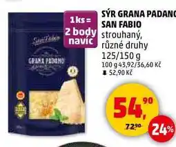Penny Market SÝR GRANA PADANO SAN FABIO strouhaný, 125/150 g nabídka