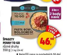 Penny Market ŠPAGETY PENNY TO GO různé druhy, 350 g nabídka