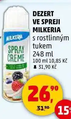 Penny Market DEZERT VE SPREJI MILKERIA s rostlinným tukem, 248 ml nabídka