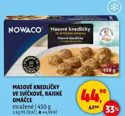 Penny Market MASOVÉ KNEDLÍČKY VE SVÍČKOVÉ, RAJSKÉ OMÁČCE mražené, 450 g nabídka