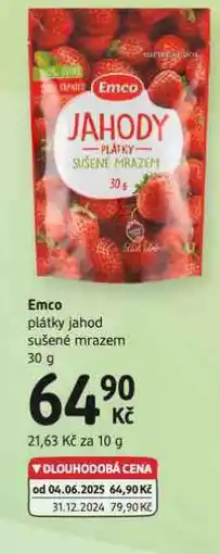 dm drogerie Emco plátky jahod sušené mrazem nabídka