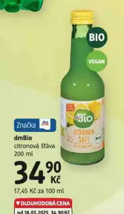 dm drogerie Dmbio citronová šťáva nabídka