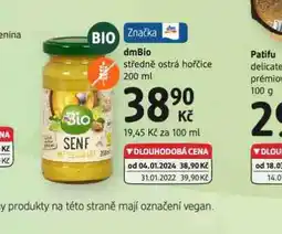 dm drogerie Dmbio středně ostrá hořčice nabídka