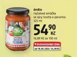 dm drogerie Dmbio rajčatová omáčka nabídka