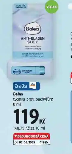dm drogerie Balea tyčinky proti puchýřům nabídka