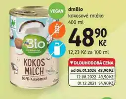 dm drogerie Dmbio kokosové mléko nabídka