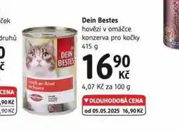 dm drogerie Dein bestes hovězí v omáčce konzerva pro kočky nabídka
