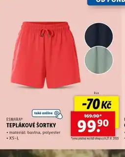 Lidl Teplákové šortky nabídka