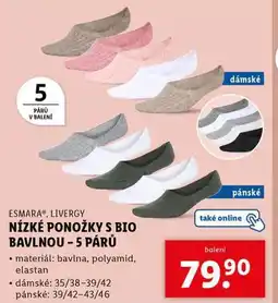 Lidl Nízké ponožky s bio bavlnou nabídka