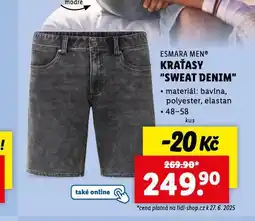 Lidl Kraťasy sweat denim nabídka
