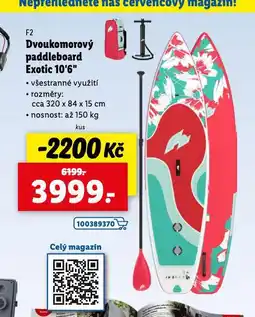 Lidl Dvoukomorový paddleboard exotic 10,6 nabídka