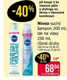 Teta Nivea suchý šampon nabídka
