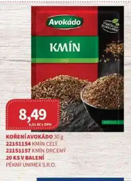Kubík potraviny Koření avokádo nabídka