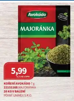 Kubík potraviny Koření avokádo nabídka