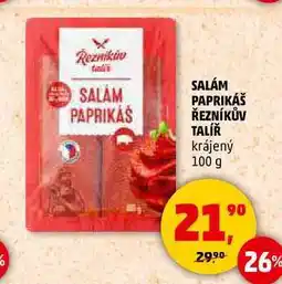 Penny Market SALÁM PAPRIKÁŠ ŘEZNÍKŮV TALÍŘ krájený, 100 g nabídka