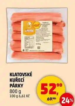Penny Market KLATOVSKÉ KUŘECÍ PÁRKY, 800 g nabídka