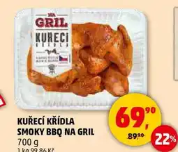 Penny Market KUŘECÍ KŘÍDLA SMOKY BBQ NA GRIL, 700 g nabídka
