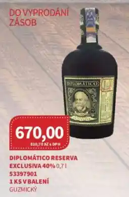 Kubík potraviny Diplomático Reserva exclusiva 40% nabídka