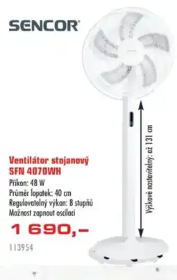 Uni Hobby Ventilátor stojanový SFN 4070WH nabídka