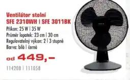 Uni Hobby Ventilátor stolní SFE 2310WHI SFE 3011BK Příkon: 25 W | 35 W nabídka