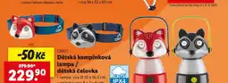 Lidl Dětská kempinková lampa / dětská čelovka nabídka