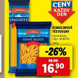 Lidl Semolinové těstoviny nabídka