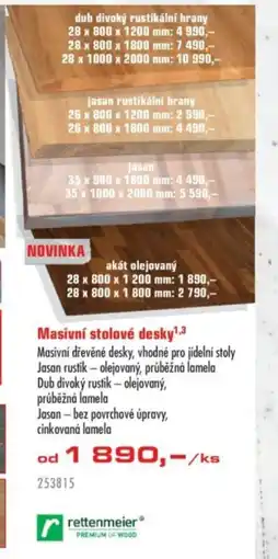 Uni Hobby Masivní stolové desky¹.3 nabídka
