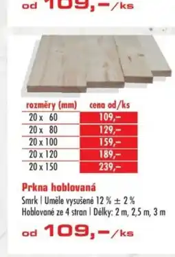 Uni Hobby Prkna hoblovaná nabídka