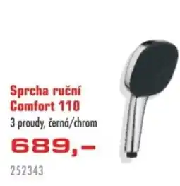 Uni Hobby Sprcha ruční Comfort 110 3 proudy, černá/chrom nabídka