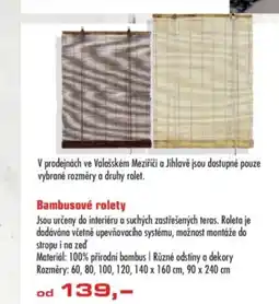 Uni Hobby Bambusové rolety nabídka