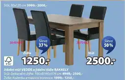 JYSK Jídelní stůl VEDDE a jídelní židle BAKKELY nabídka