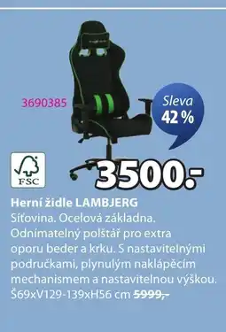 JYSK Herní židle LAMBJERG nabídka