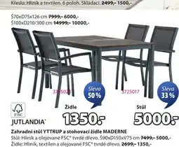 JYSK Zahradní stůl YTTRUP a stohovací židle MADERNE nabídka