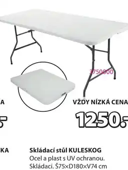 JYSK Skládací stůl KULESKOG nabídka